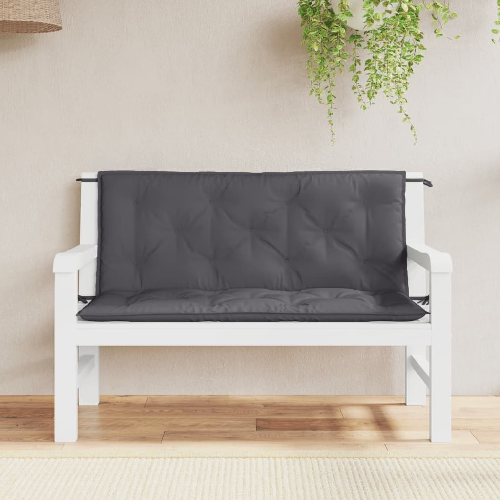 Garden Bench Cushion Anthracite 47.2″x(19.7″+19.7″)x2.8″ Oxford Fabric