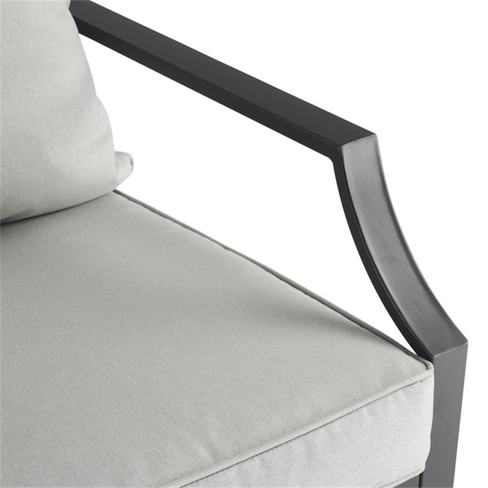 Pemberly Row 4-Piece Modern Metal Conversation Set in Gray/Matte Black
