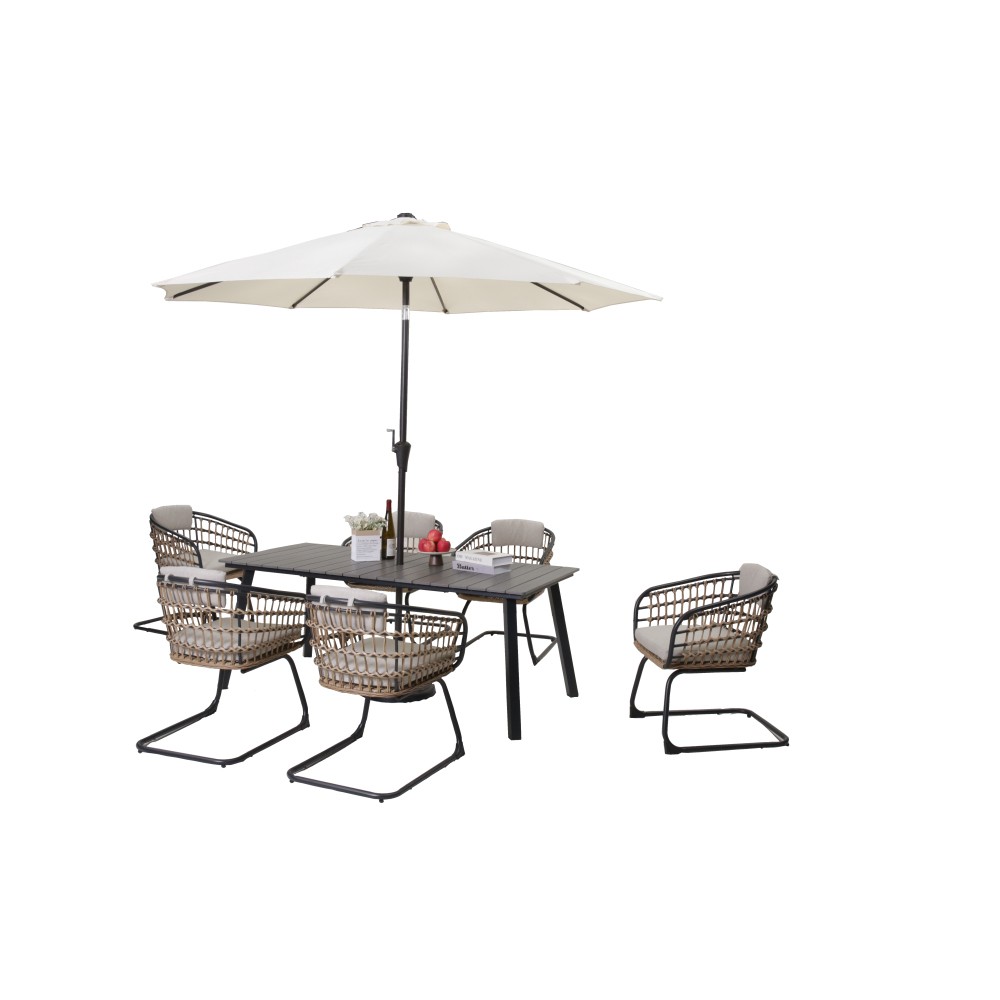 Weather Outdoor Wicker Dining Chairs Set of 2 Steel Frame Patio Furniture