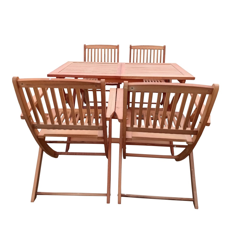 Foldable Patio Dining Set 4 Chairs & Table Universal Indoor/Outdoor