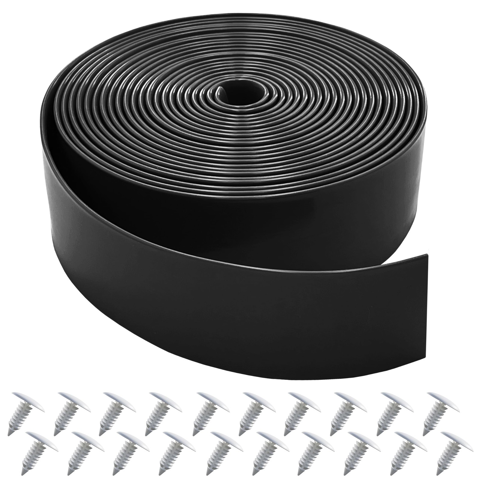Lumpro Vinyl Straps for Patio Chair Repair Kit 20 Ft strap + 20 rivets, Black