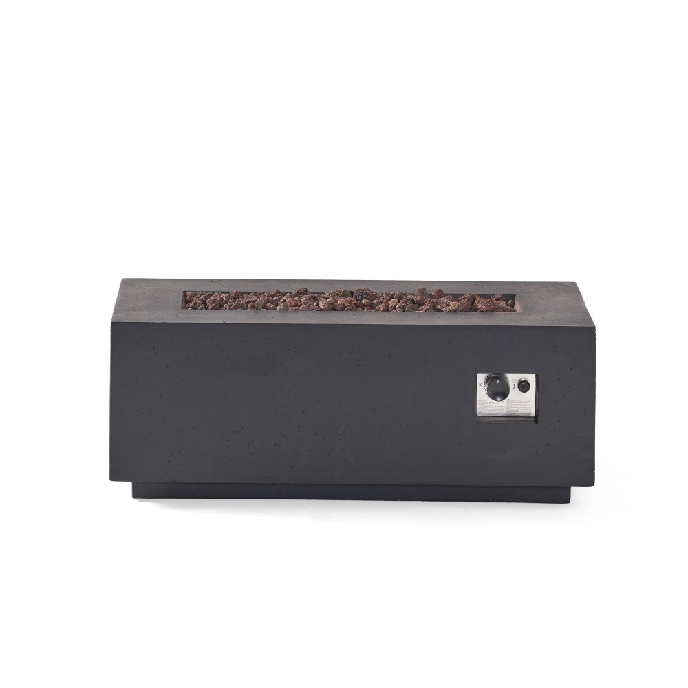 40″ 40,000 BTU Outdoor Propane Fire Pit, Lightweight Concrete, Dark Grey