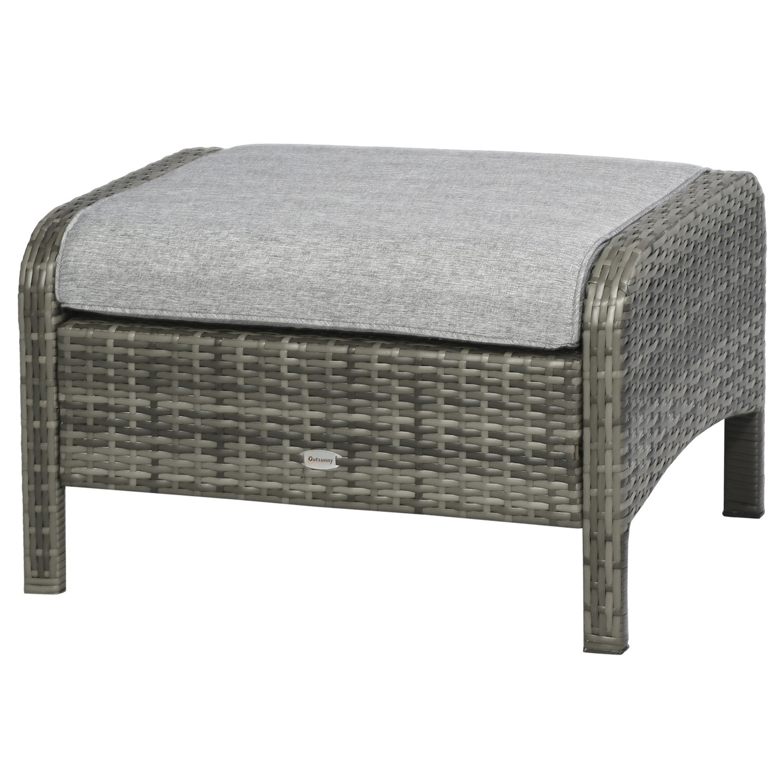 5 Pieces Rattan Wicker Outdoor Patio Conversation Set Lounge Chair and Ottoman
