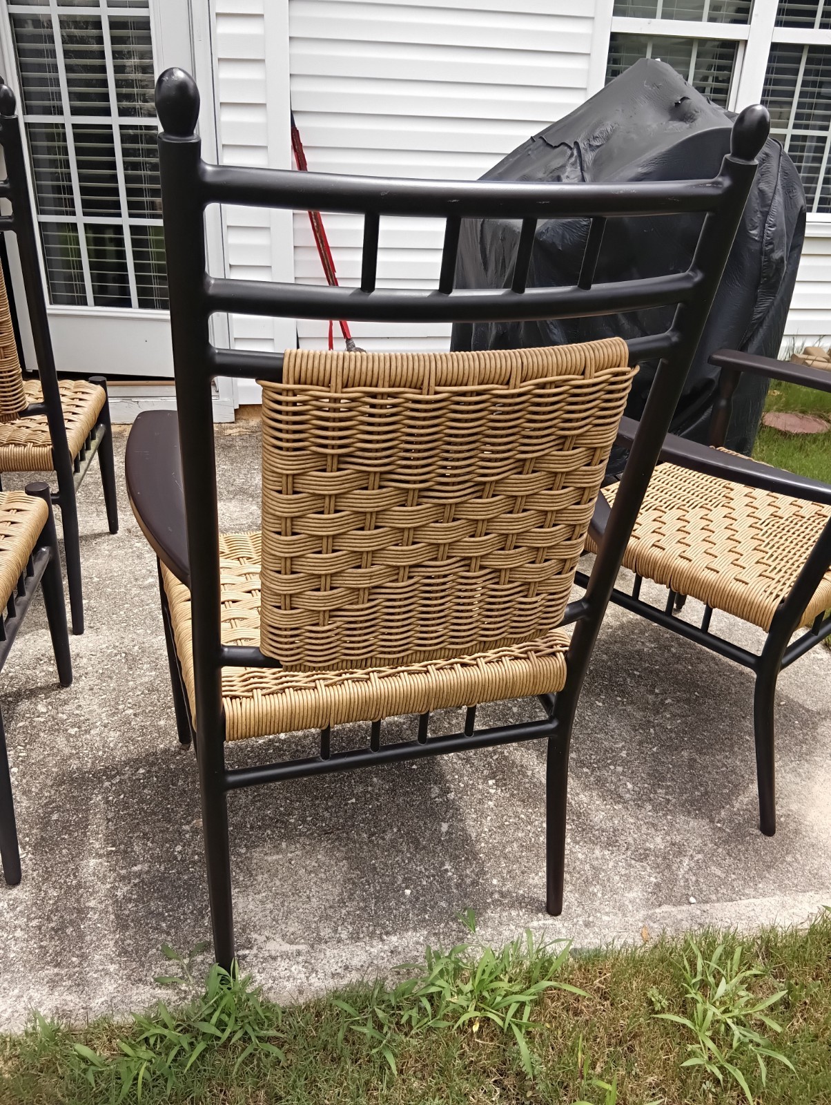 Lloyd Flanders Wicker Outdoor furniture Set Of 4 Chairs And Table