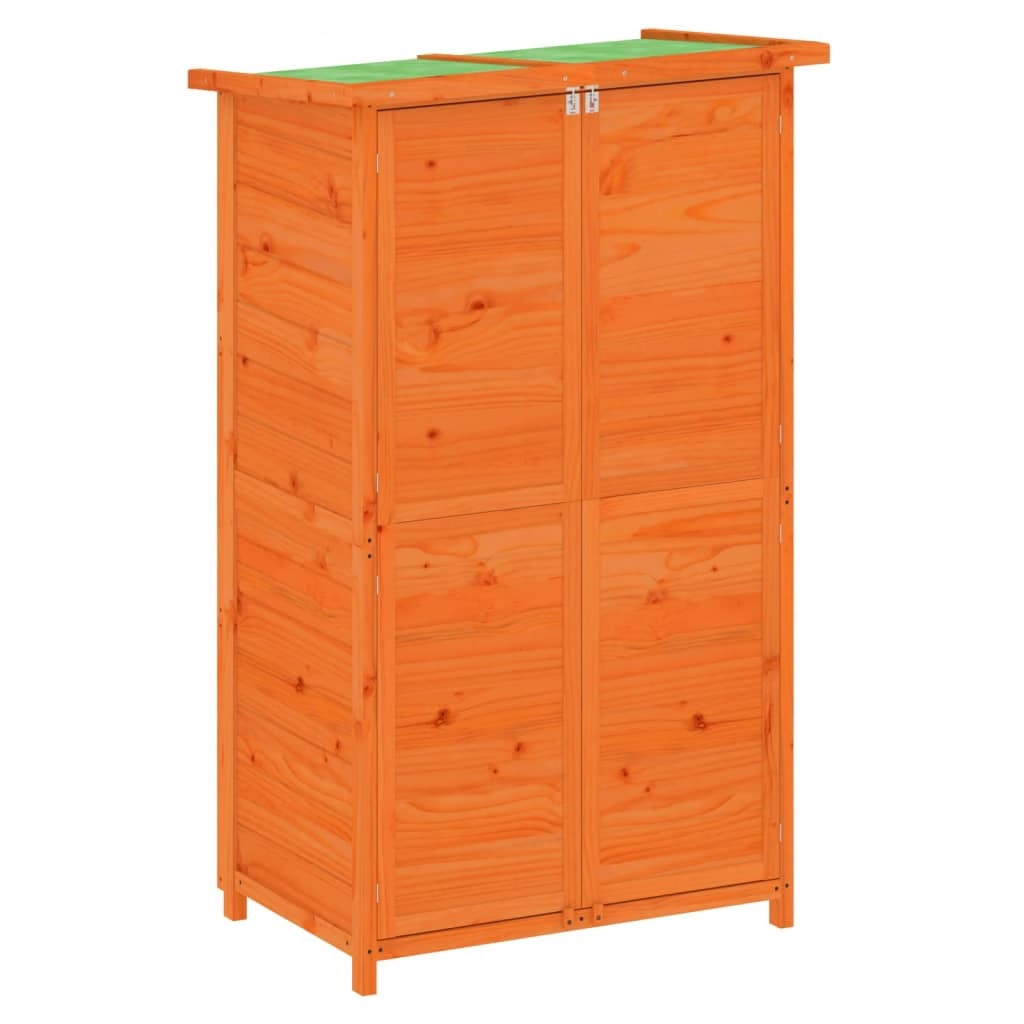 Garden Tool Shed Brown 32.7″x22.4″x55.1″ Solid Wood Pine