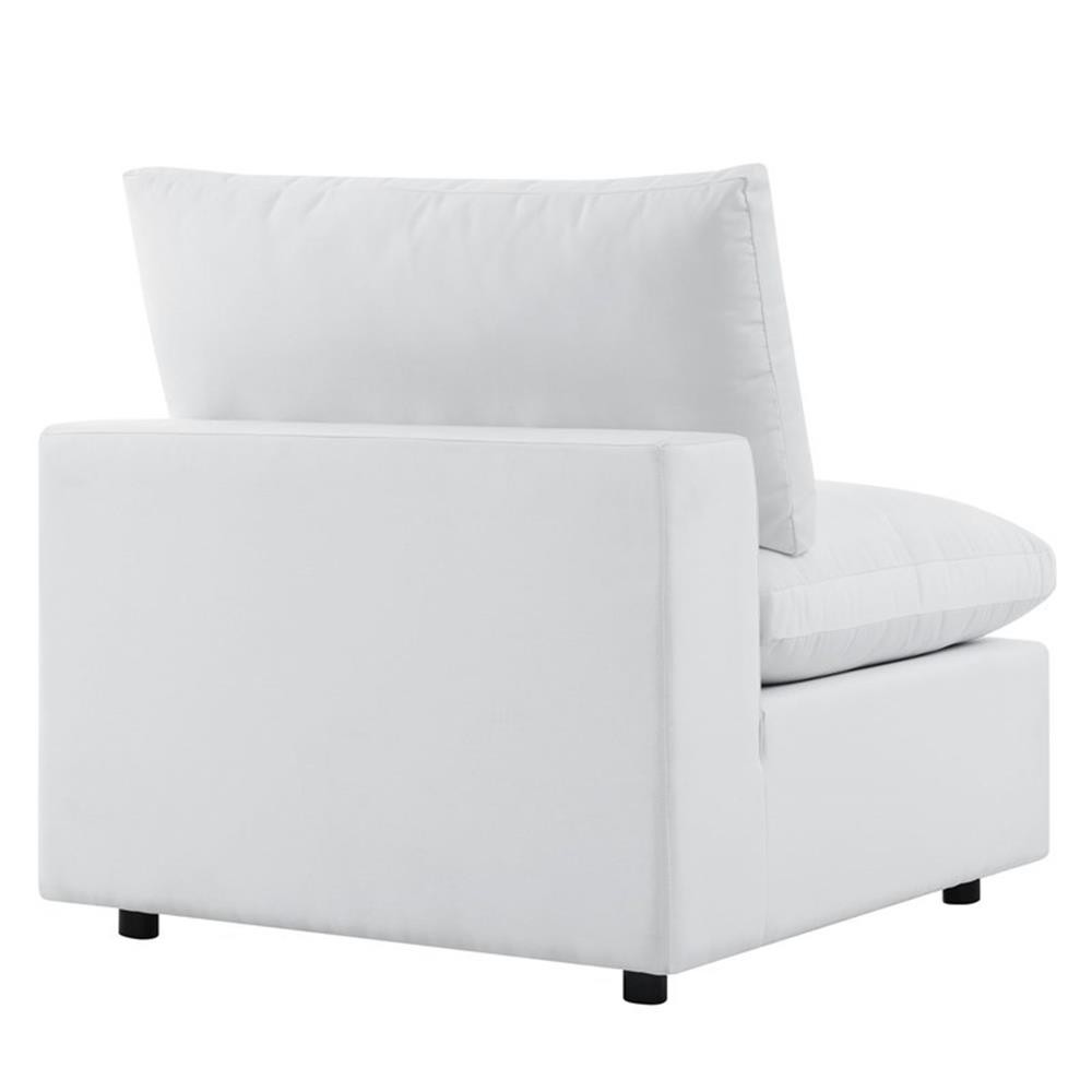 Modway Commix 5-Piece Modern Fabric Upholstered Patio Sectional Sofa in White