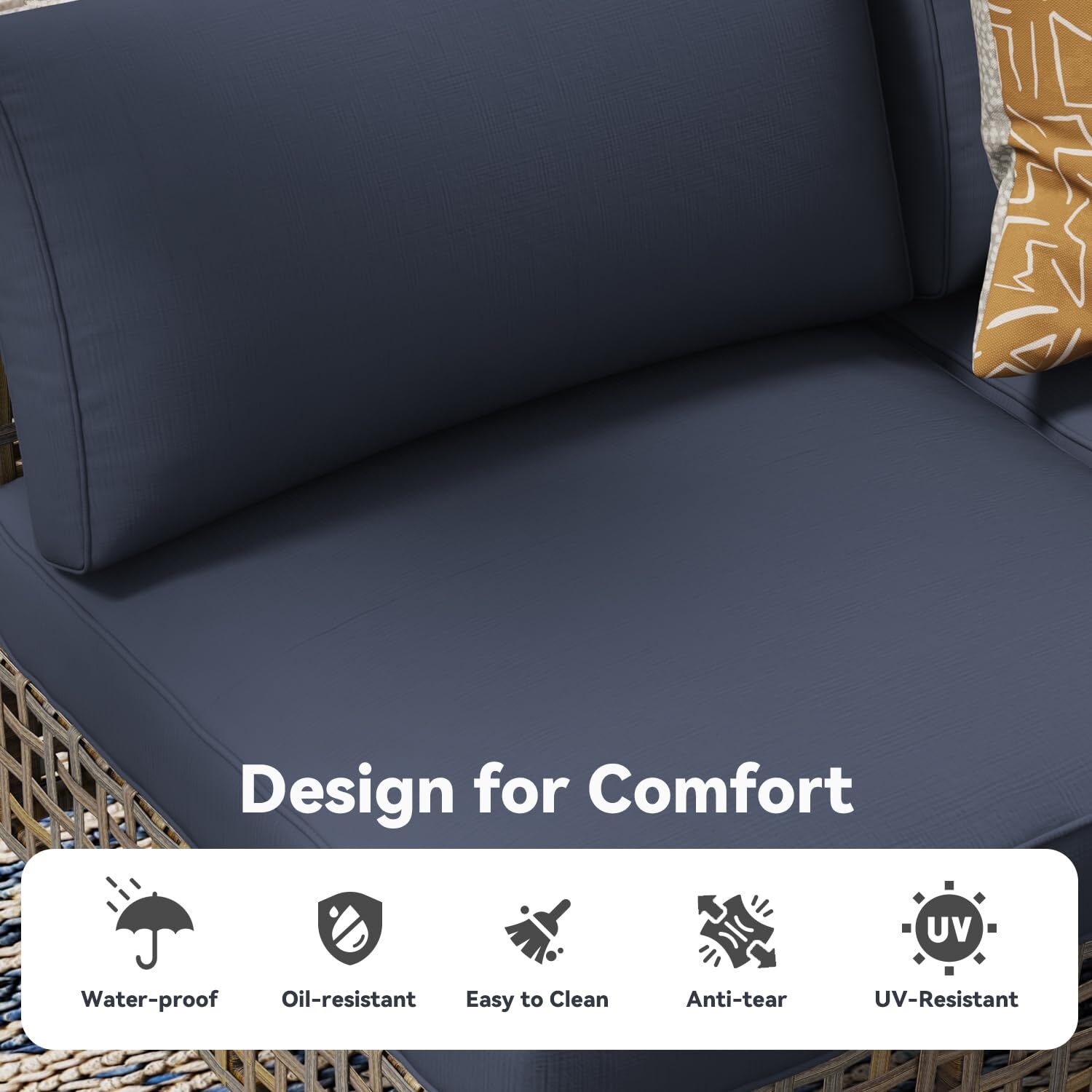 7-Piece Patio Outdoor Furniture Set, Boho Outdoor Sectional Furniture Sofa Set