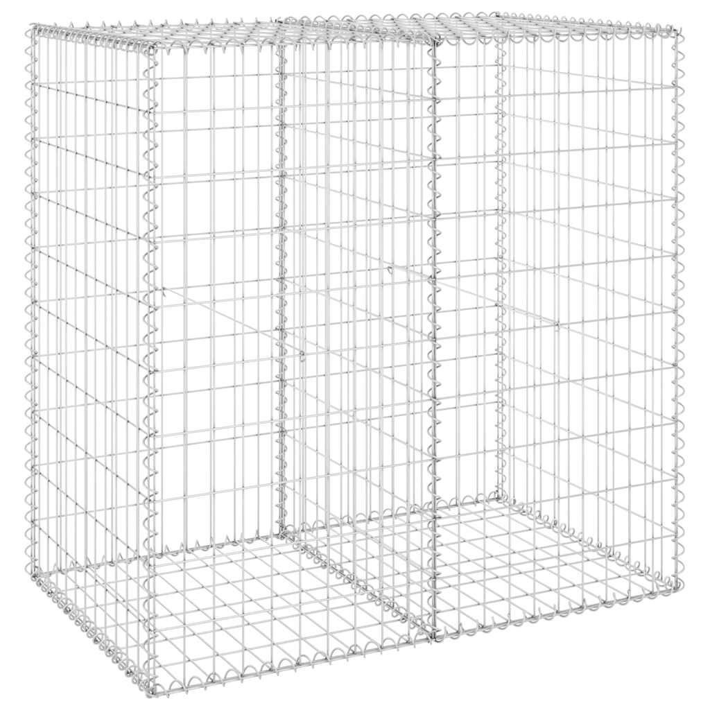 Gabion Wall Gabion Basket Post Gabion Wall with Covers Galvanized Steel vidaXL