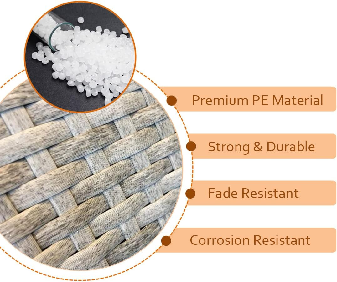 Wicker Repair Kit, 120 Ft Gray Wicker Repair Supplies, Plastic Rattan Material