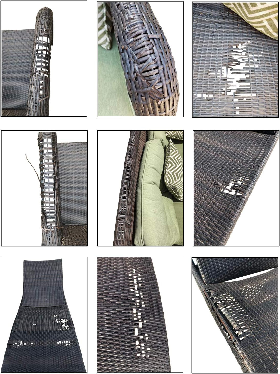 120Ft Wicker Repair Supplies Two Tone Gradient Dark Brown with Light Brown Strip
