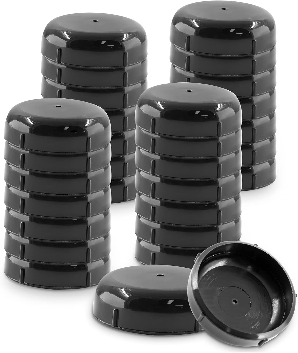 40 Pcs 1-1/2″ Wrought Iron Patio Furniture Feet Caps Black Plastic Chair Leg Gli