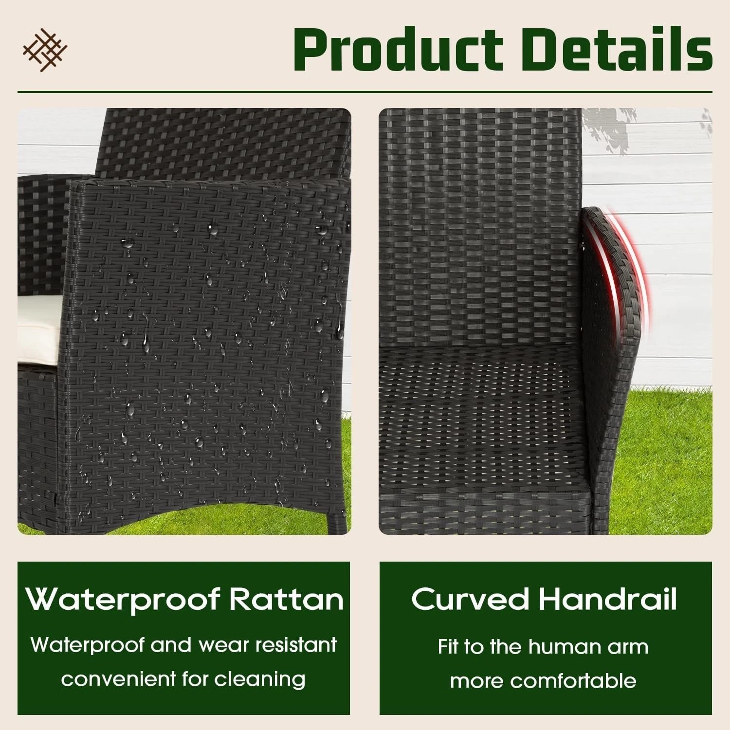Chic 4-Piece Weather-Resistant Patio Furniture Set – Plush Cushions Included
