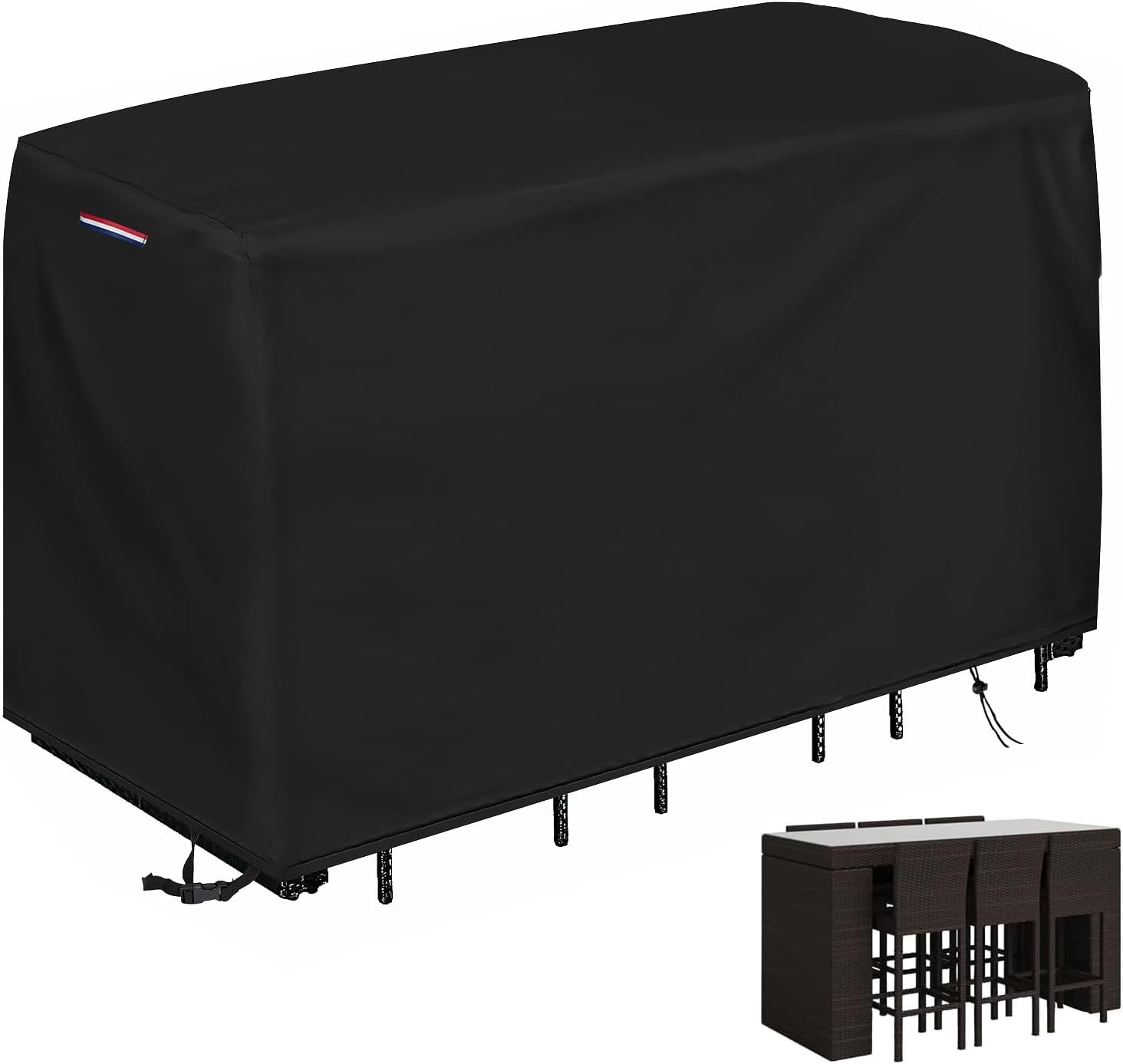Outdoor Bar Height Dining Set Cover Heavy Duty Waterproof Patio Bar Height
