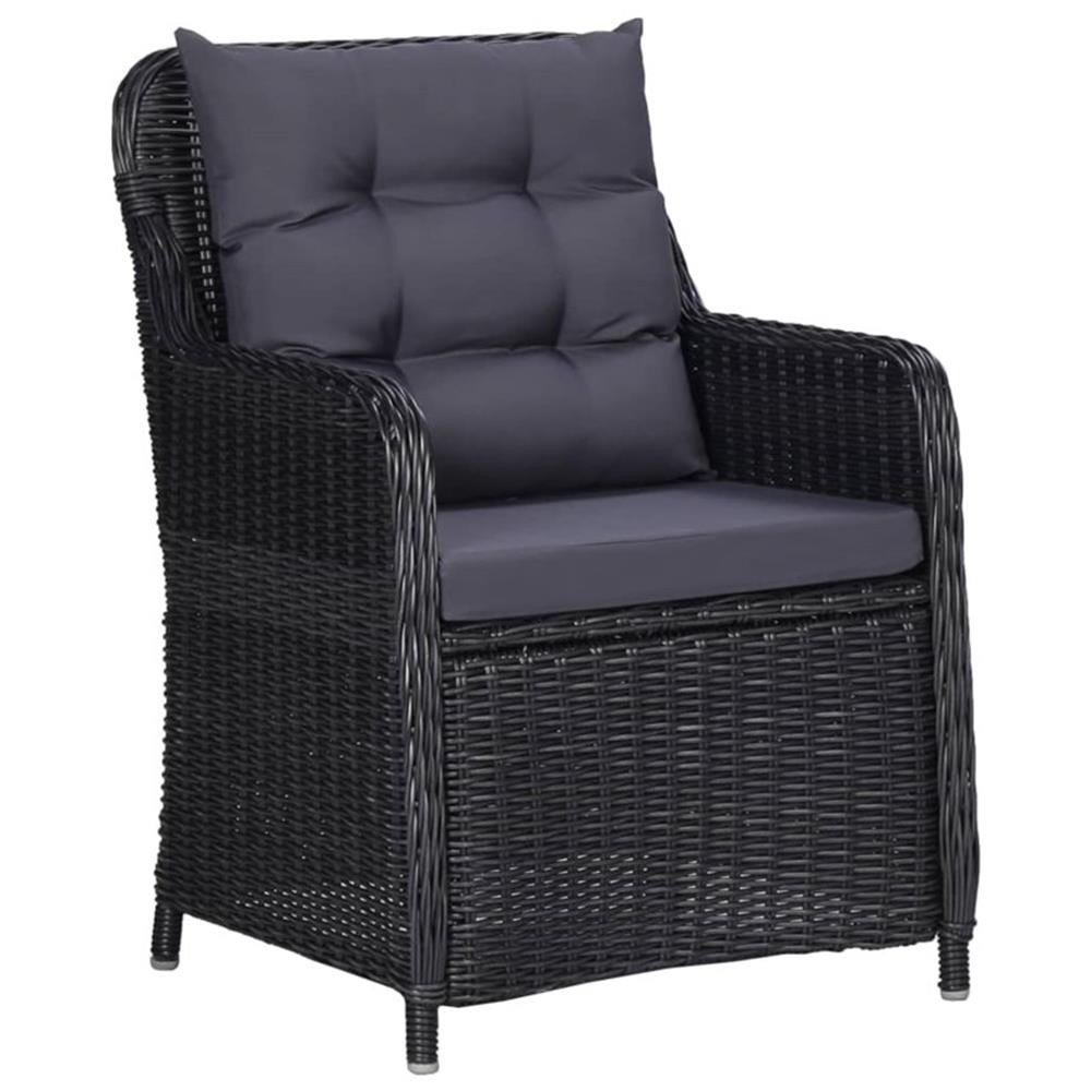 Bowery Hill Powder-Coated Steel 5 Piece Set Garden Dining Set in Black