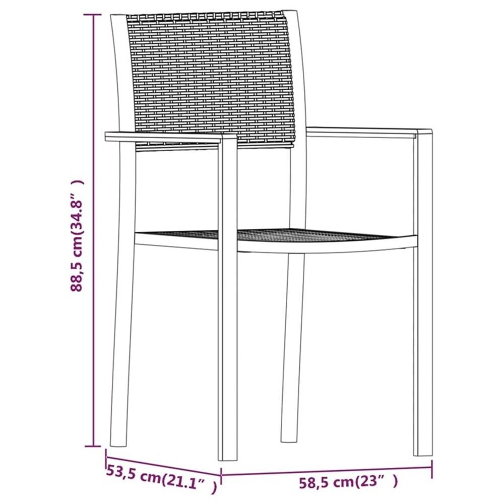Bowery Hill Contemporary Powder-Coated Steel Garden Dining Set in Black