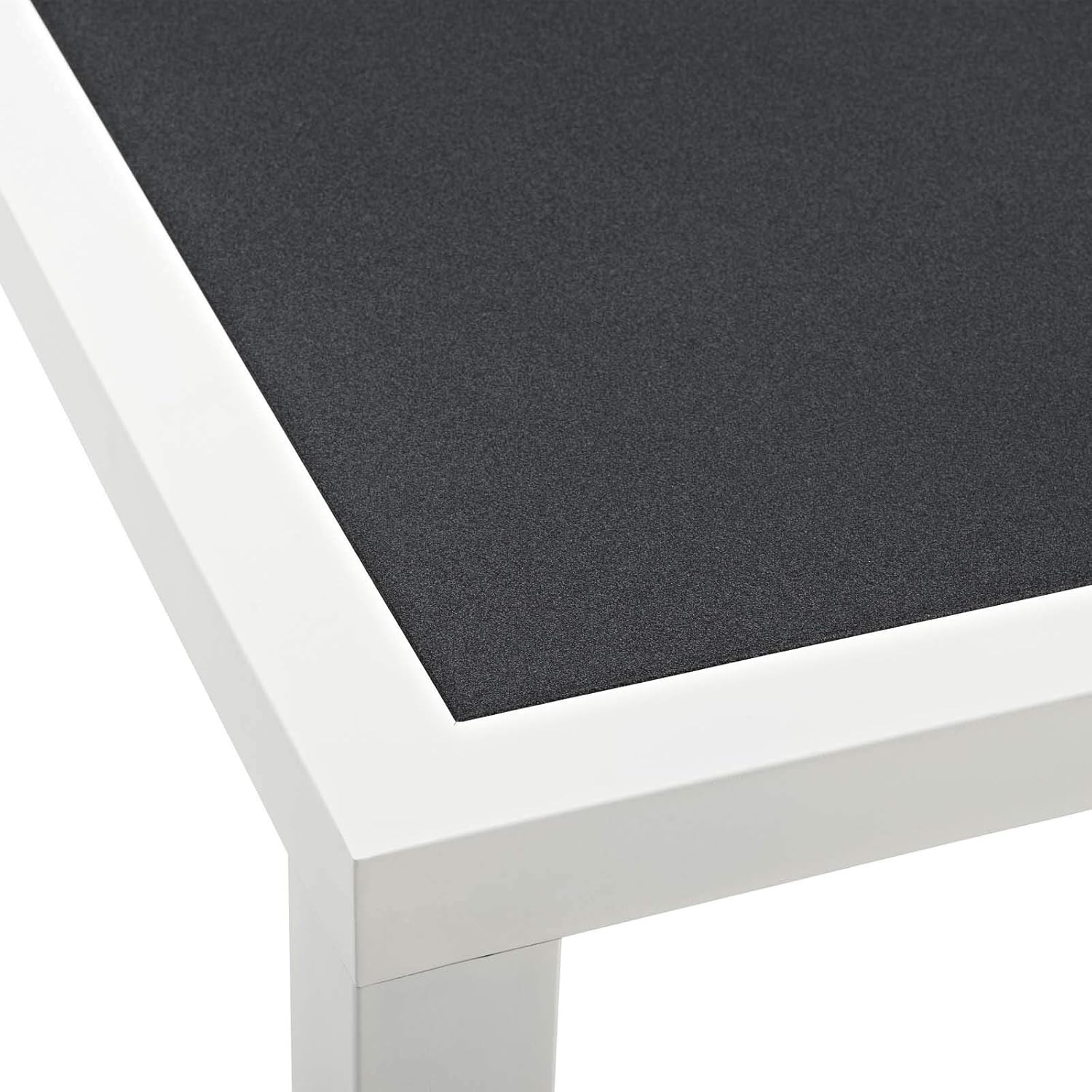 Modern 91″ Outdoor Patio Dining Table – White Gray Spray Stone Glass