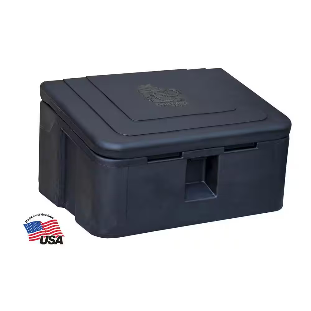 5.8 Cu. Ft. Large Poly Outdoor All-Weather Utility Storage Bin Box for Salt S…