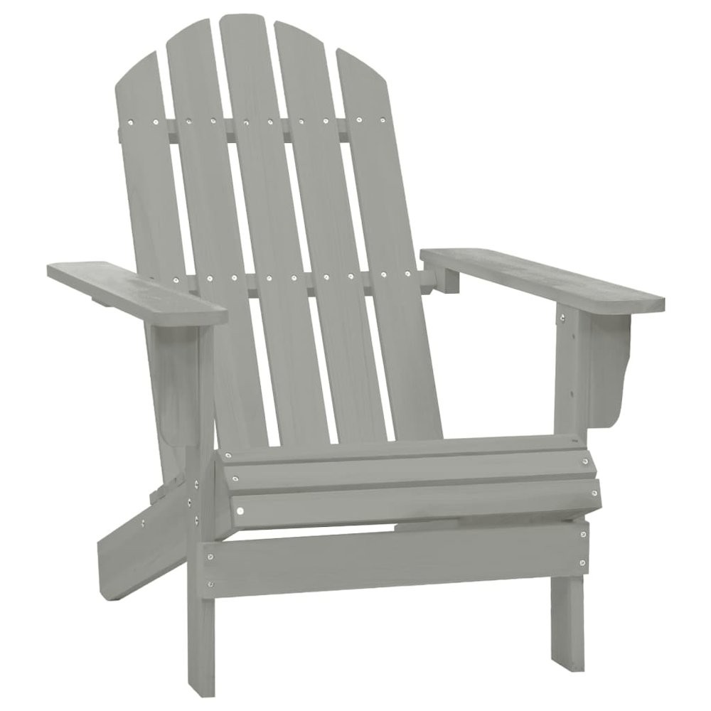 Garden Chair Grey Solid fir wood Large Ergonomic Garden Chair