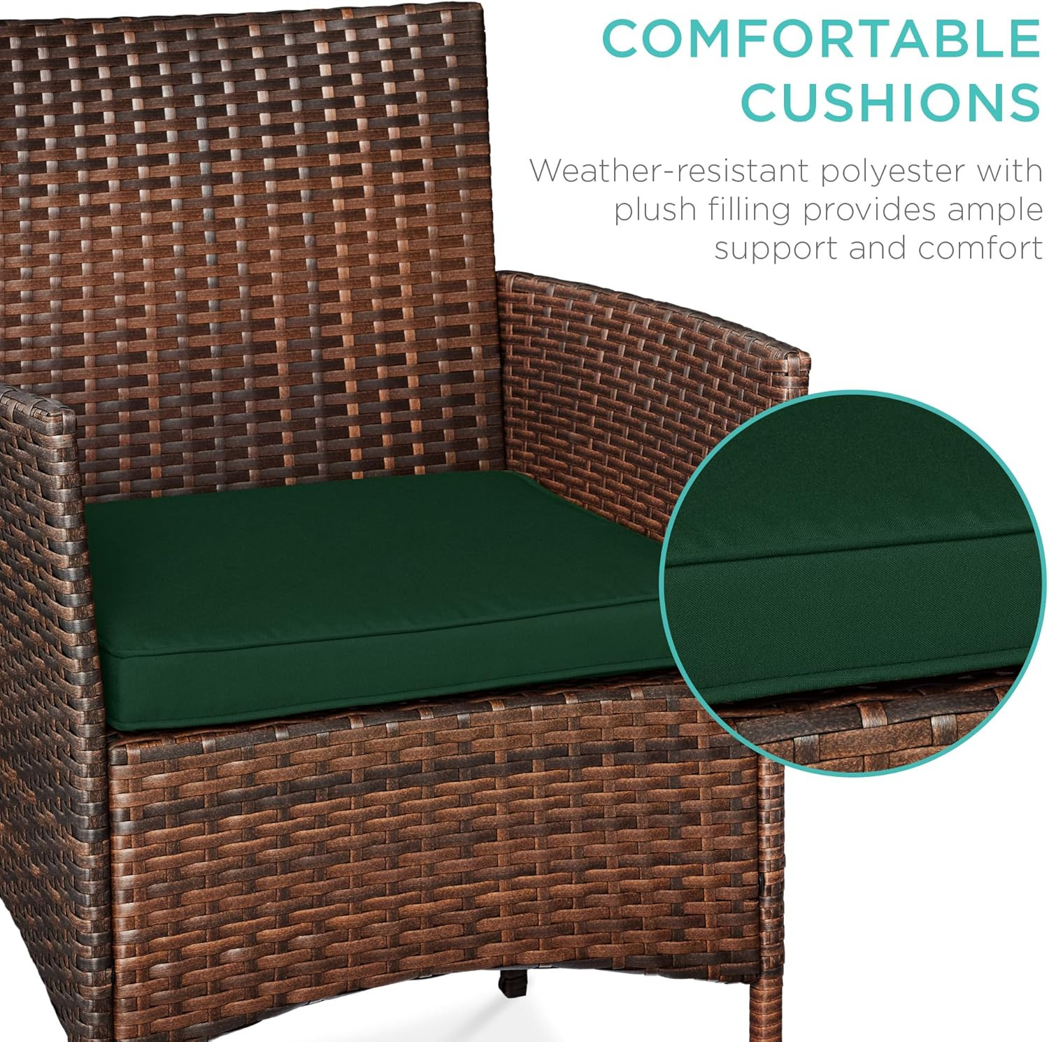 Chic 3-Piece Wicker Bistro Set for Outdoor Spaces – Brown & Green