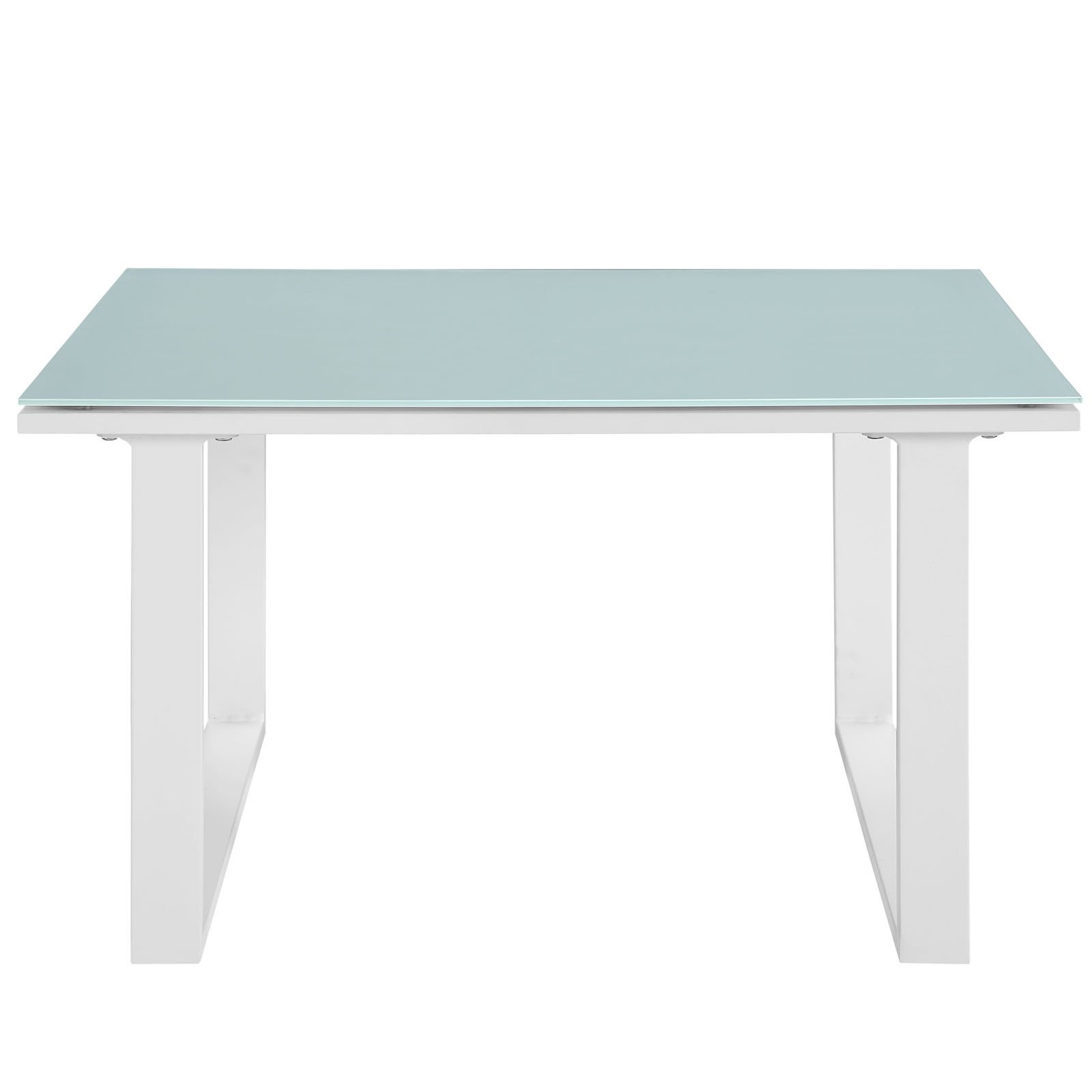 Modway Fortuna Aluminum Outdoor Patio Side Table In White