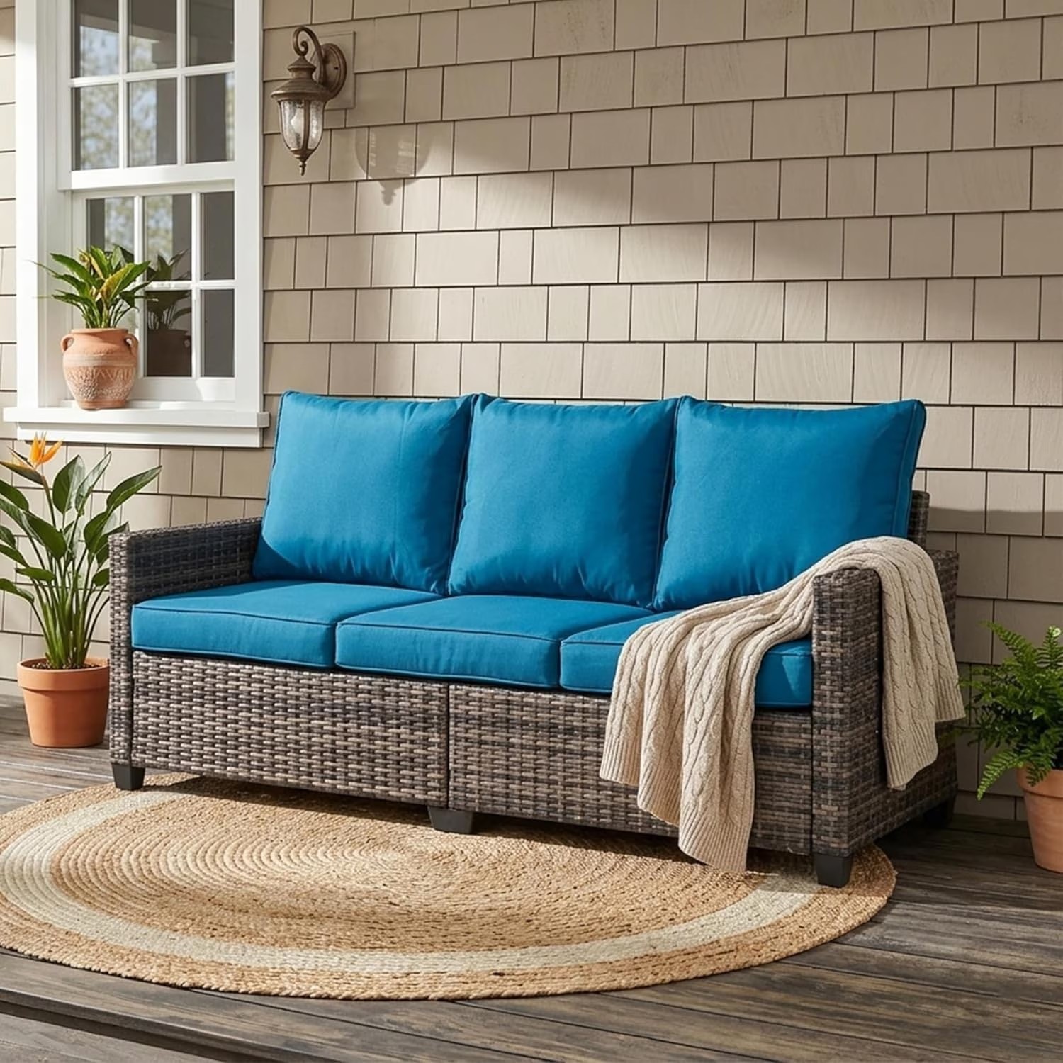 3 Pieces Outdoor Patio Furniture, Outdoor Sectional Sofa Patio Furniture Sets