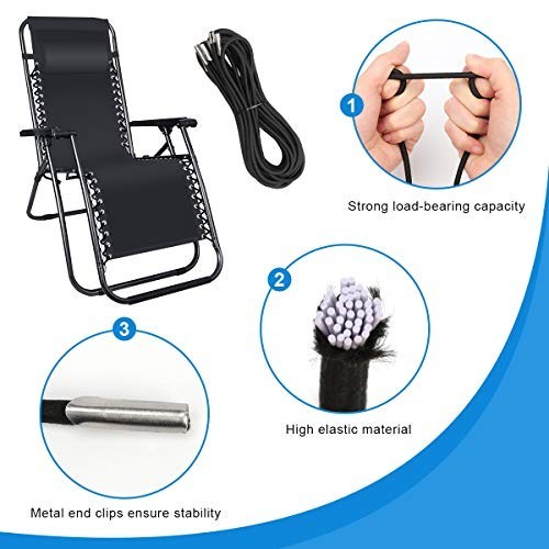 Universal Replacement Cord for Zero Gravity Chair, 4 Pack Elastic Cords Repai…