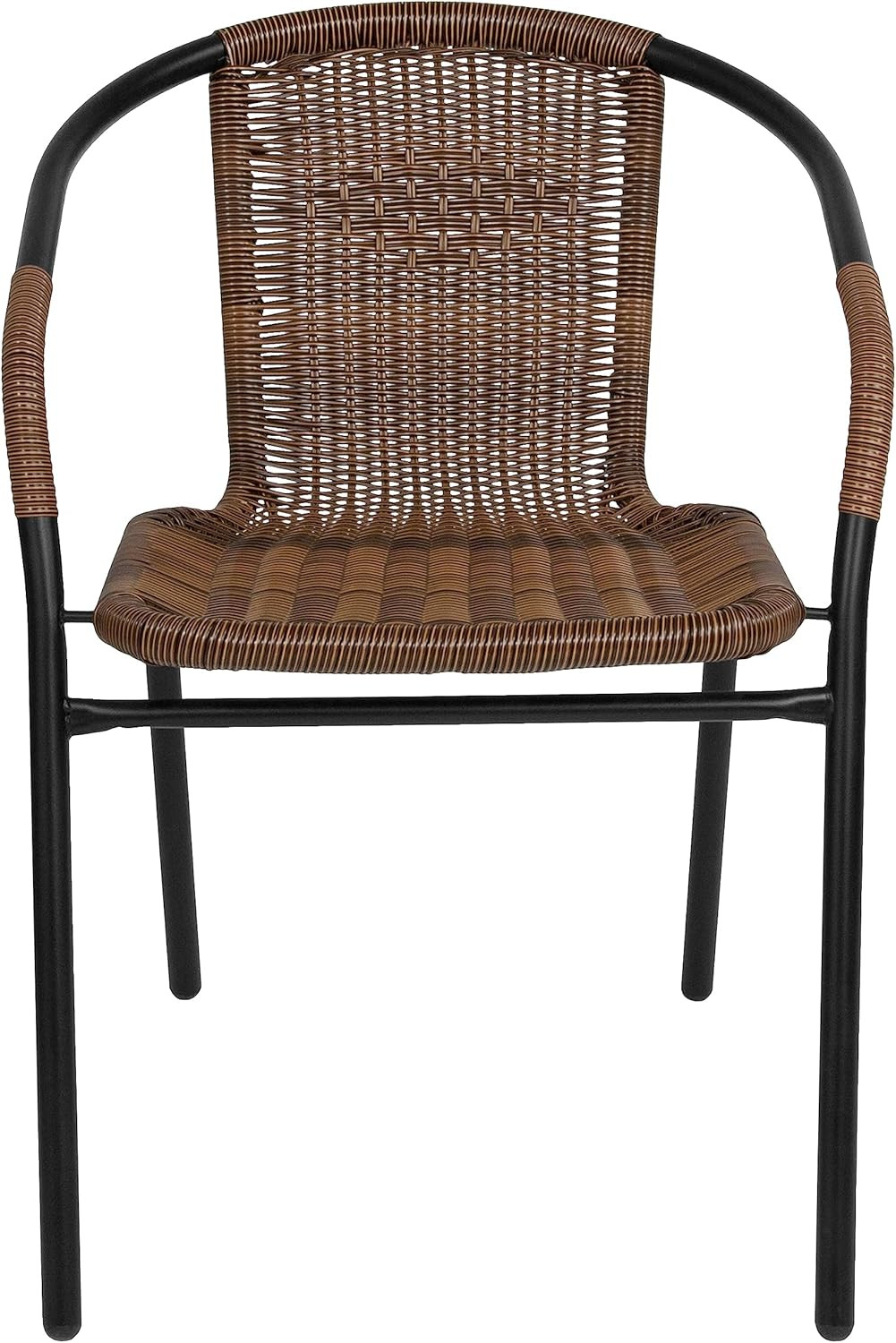 Lila Stackable Rattan Dining Chairs for Indoor/Outdoor, Set of 4, Brown