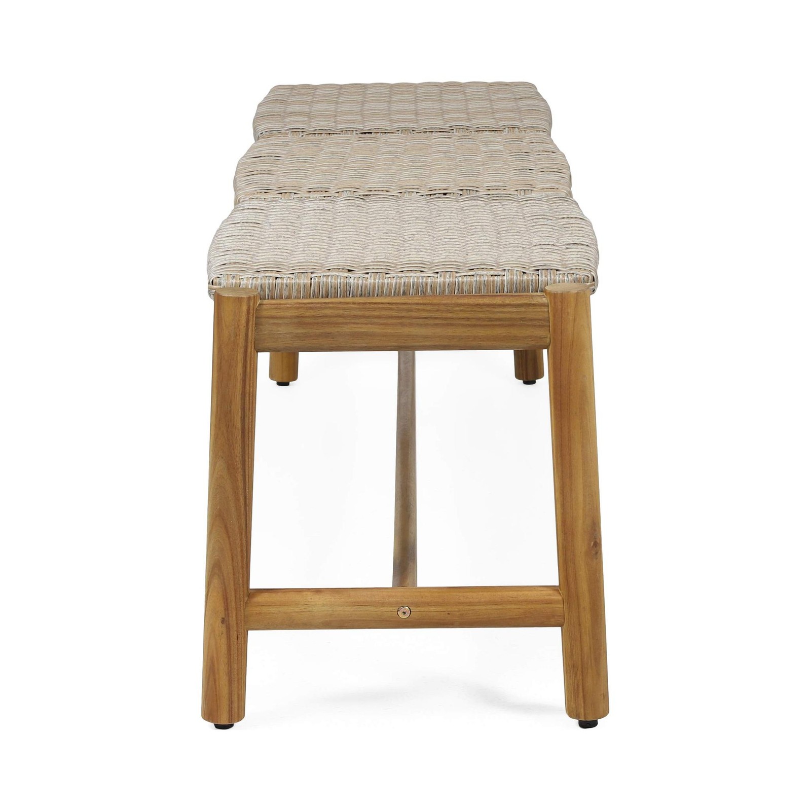 Christopher Knight Home Phoebe Outdoor 3 Seater Wicker Bench, Teak Finish,