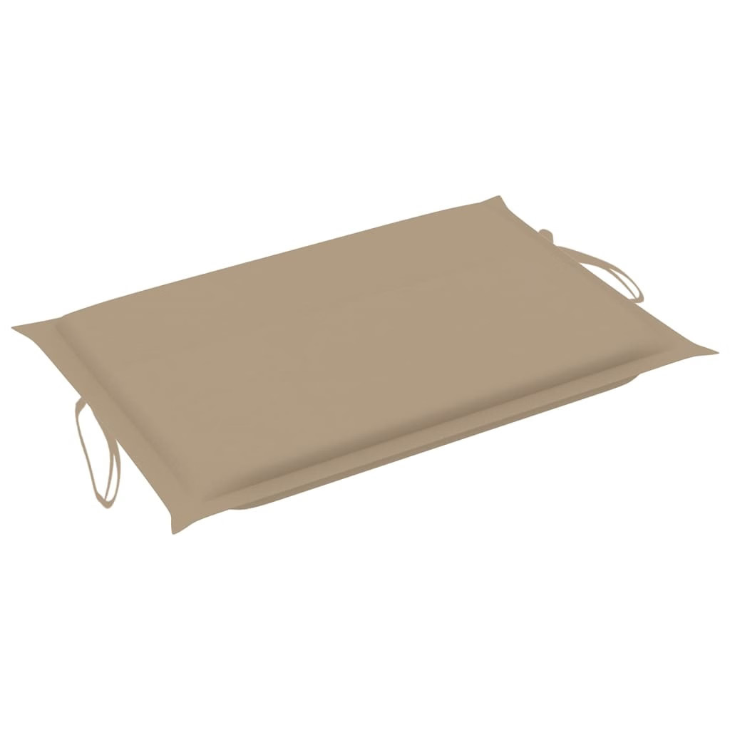 Sunlounger Beige and wood Solid acacia wood, Fabric (100% polyester)