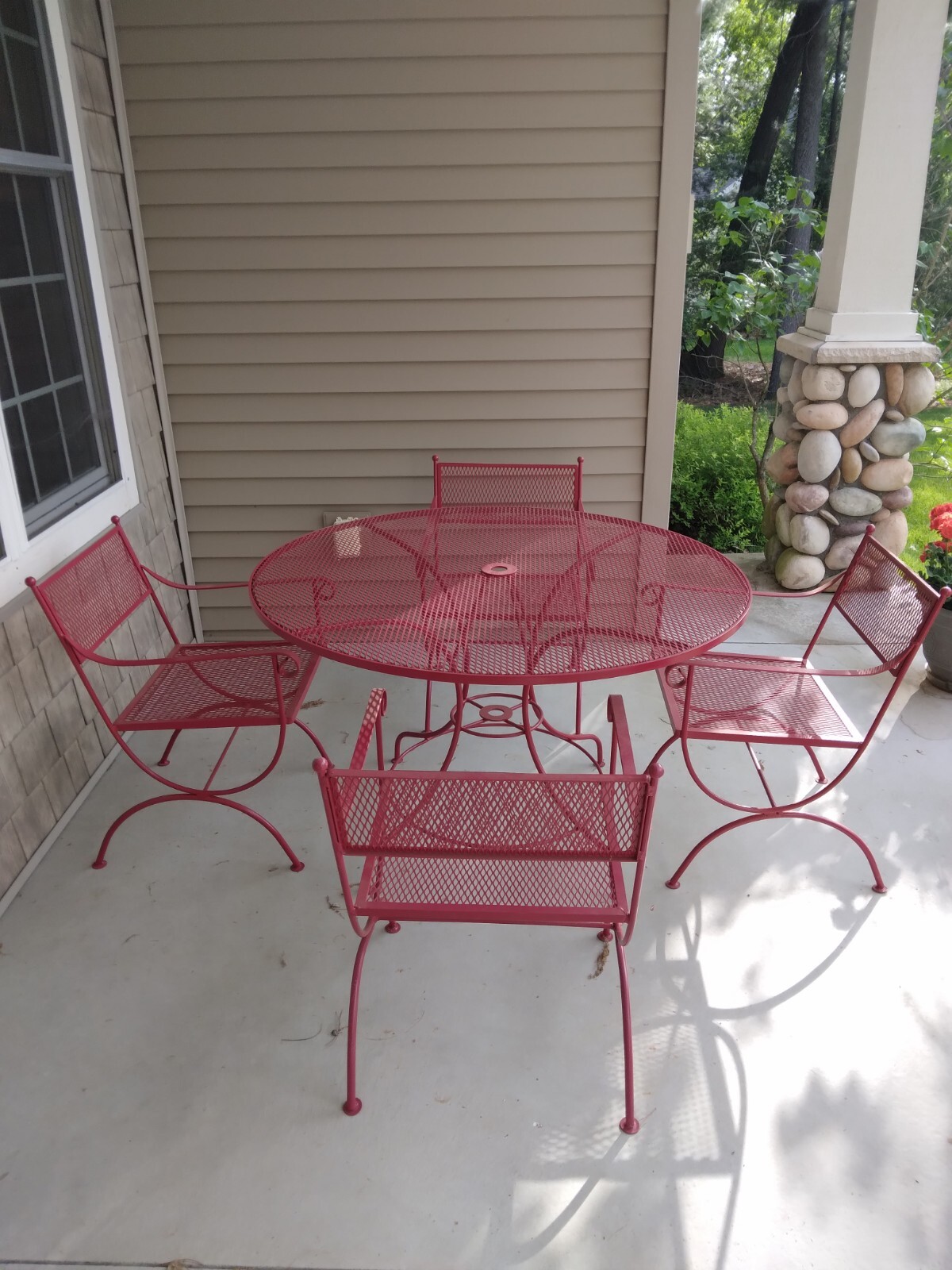 Mid Century Modern Expanded Metal Patio Set