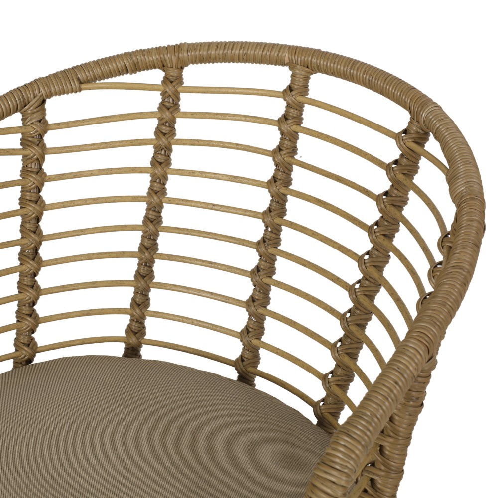 Chair(Brown+Beige) Modern Tub Design Water Resistant Cushions for Outdoor Space