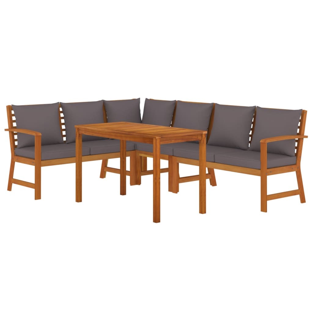 Patio Dining Set Outdoor Furniture with Cushions Solid Wood Acacia vidaXL