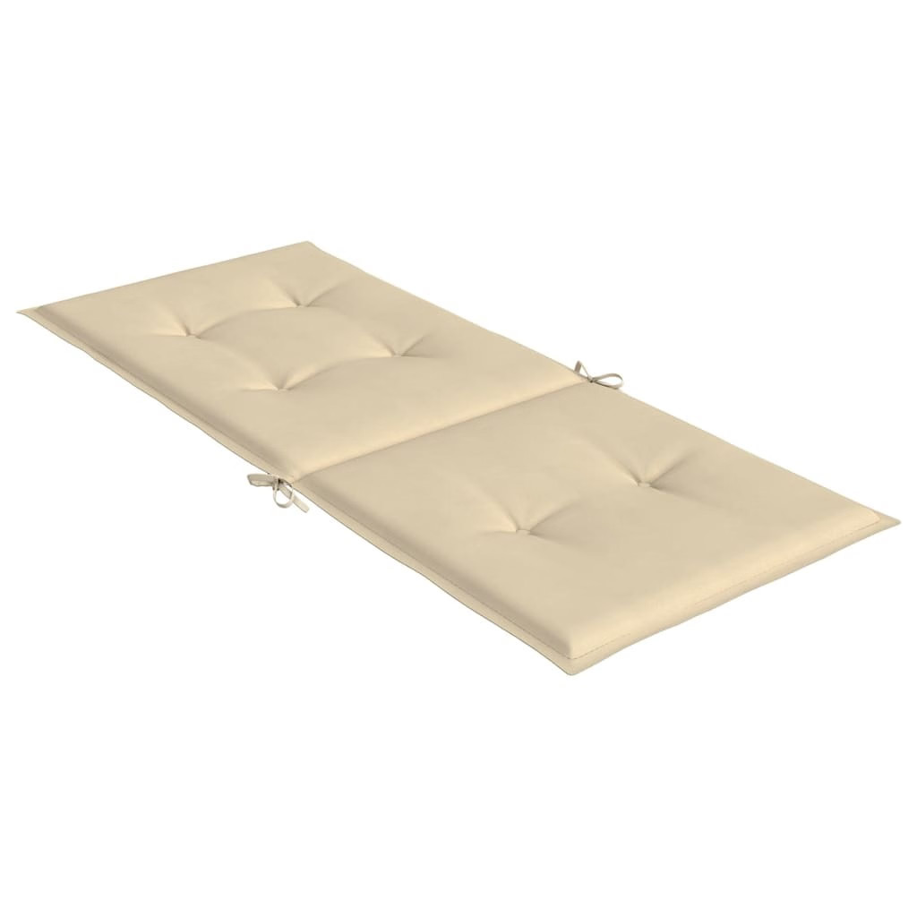 Garden Highback Chair Cushions 6 pcs Beige 47.2″x19.7″x1.2″ Fabric