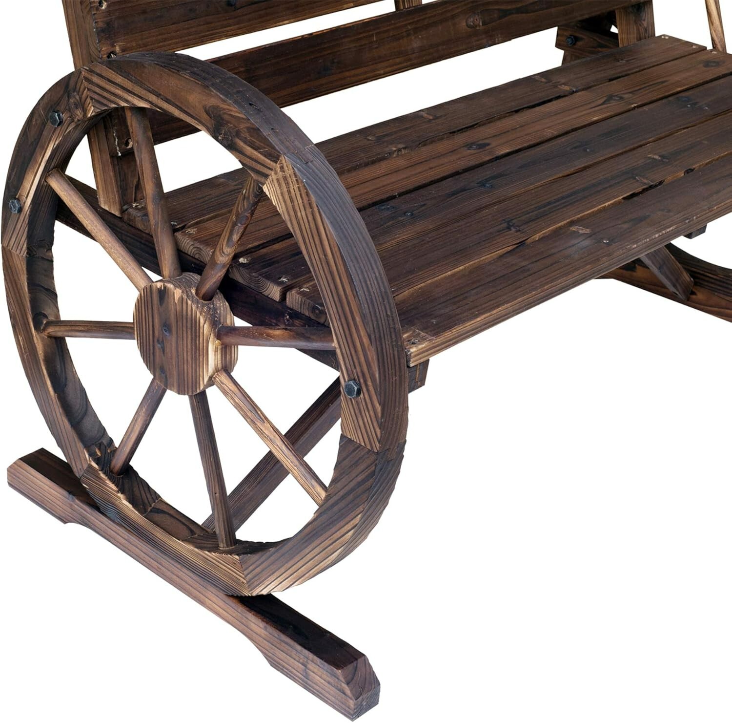 Sturdy Rustic Wooden Patio Bench – 2-Person Capacity and Weather-Resistant