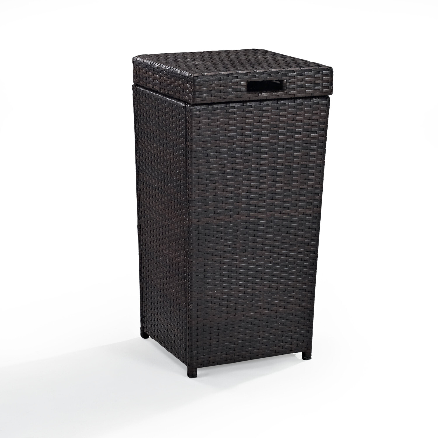 Outdoor Trash All-Weather Resin Wicker Patio Garden Garbage Waste Bin Can House