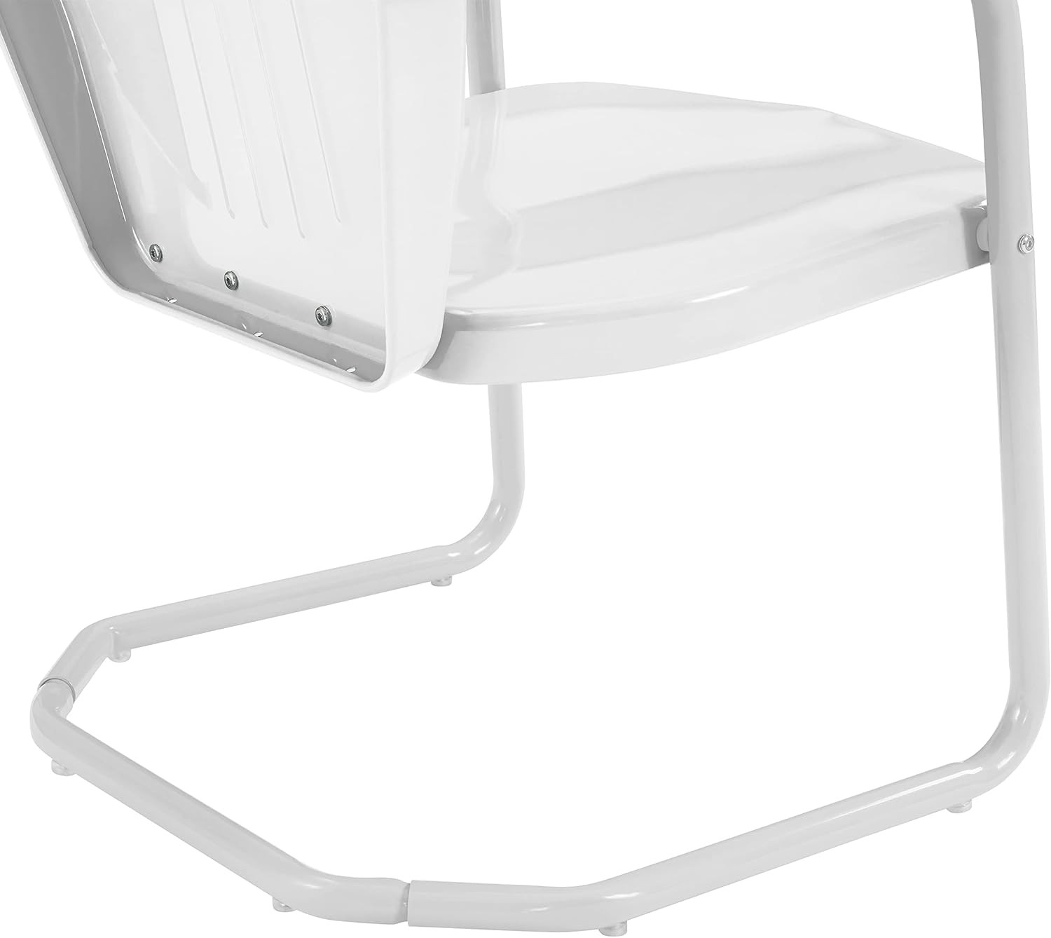 Retro 3-Piece Outdoor Bistro Set – White Gloss & Satin Metal Table and Chairs