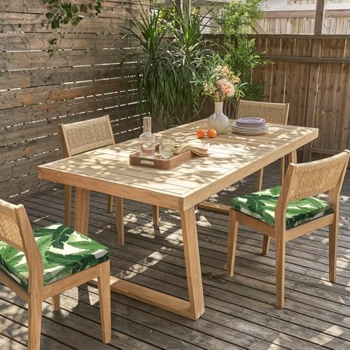 Outdoor Chair Cushions, Fade 18.5″x16″x2″ ( Set of 4 ) Swaying Palms Green