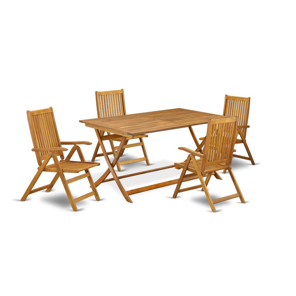 AECN5C5NA – 5 Piece Innovative Patio Dining Set – An Outdoor Table with…