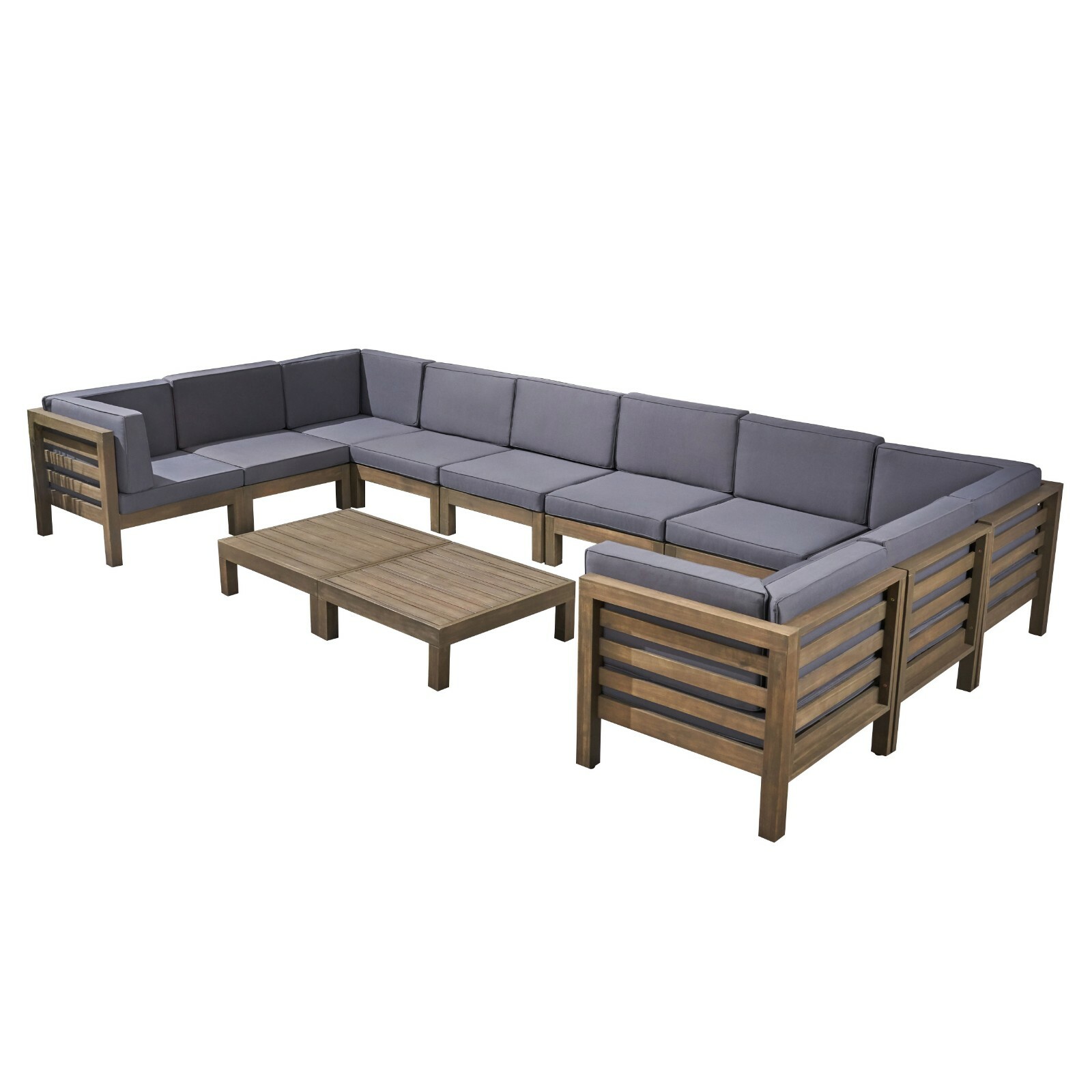 Ravello Outdoor U-Shaped Sectional Sofa Set with Coffee Tables