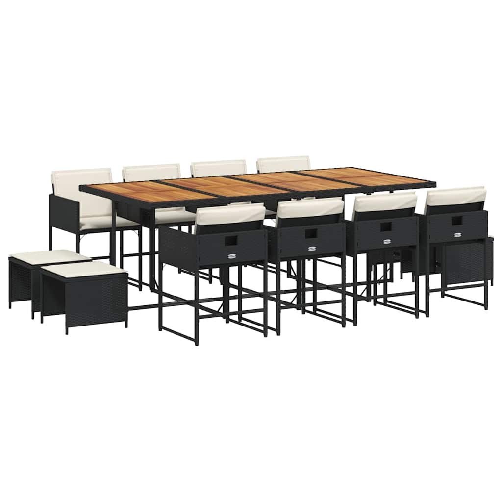 Garden Dining Set Black and brown vidaXL