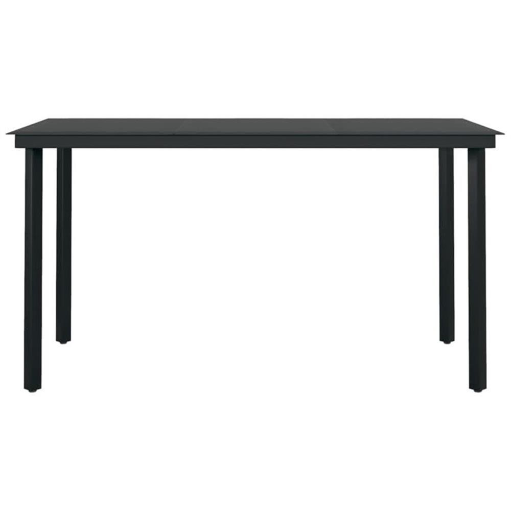 Bowery Hill Contemporary Powder-Coated Steel Garden Dining Set in Black