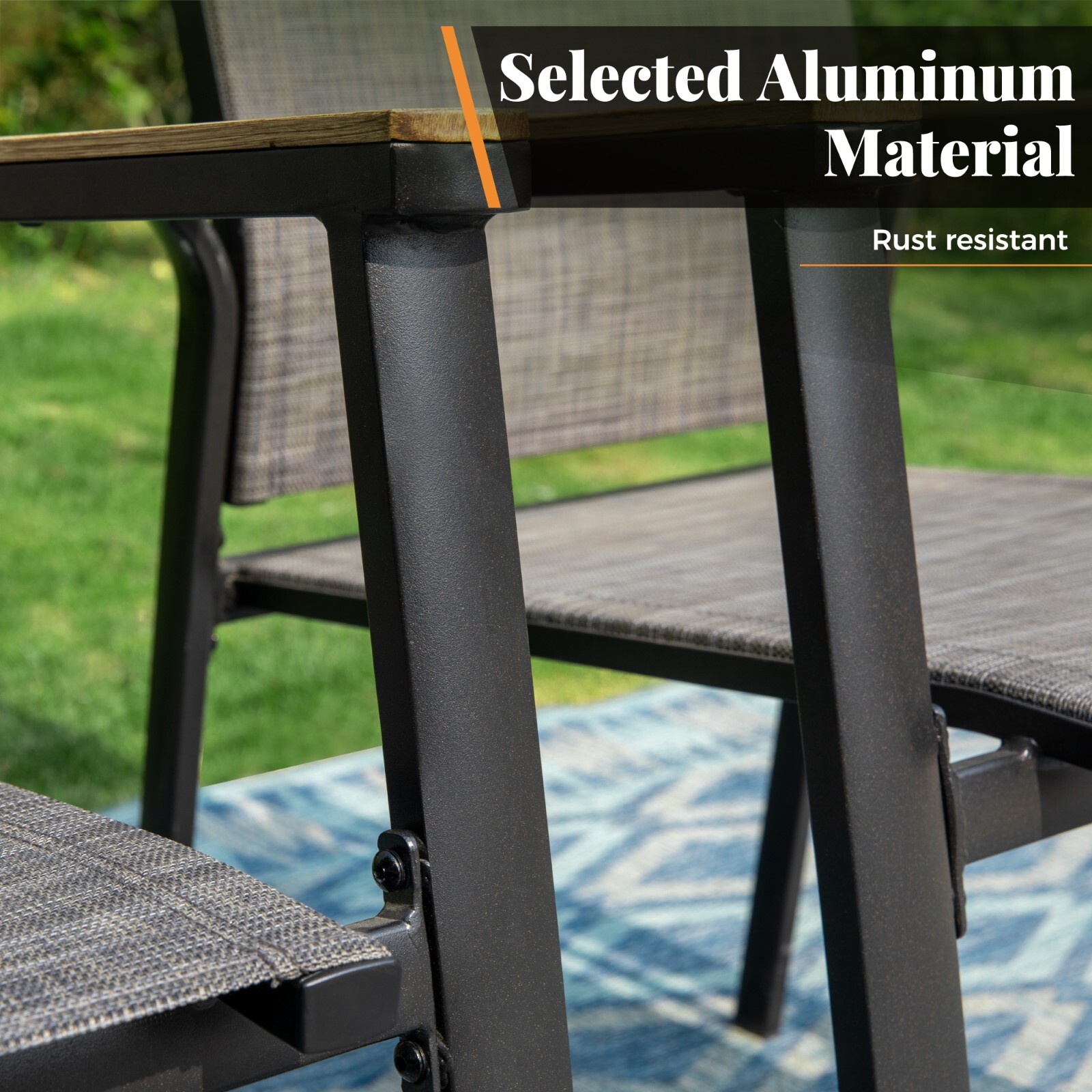 5 Piece Patio Furniture Set Outdoor Table Chairs Set Dining Chairs Stackable