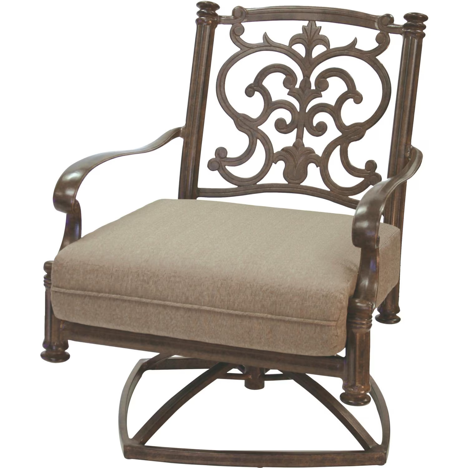 Darlee Santa Barbara 5 Pc Cast Aluminum Patio Fire Pit Conversation Seating Set