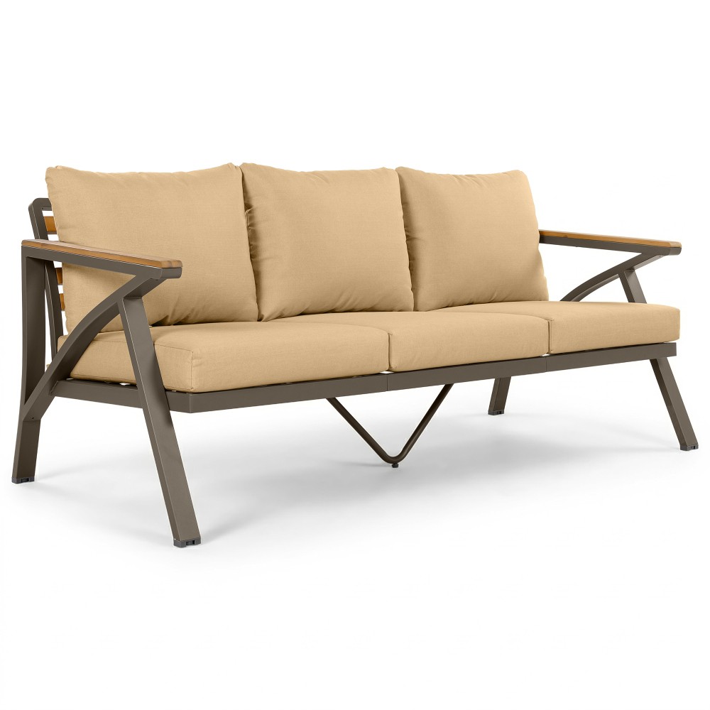6-Piece Outdoor Patio Furniture Set, Steel Frame Sofa Set with Coffee Table