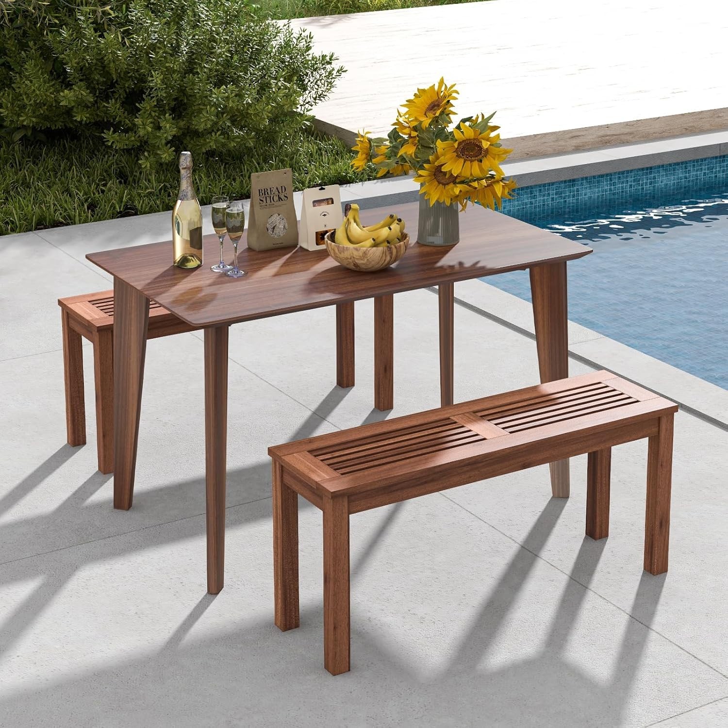 Beautifully Crafted 2-Person Solid Wood Bench – Easy Assembly & Timeless Style