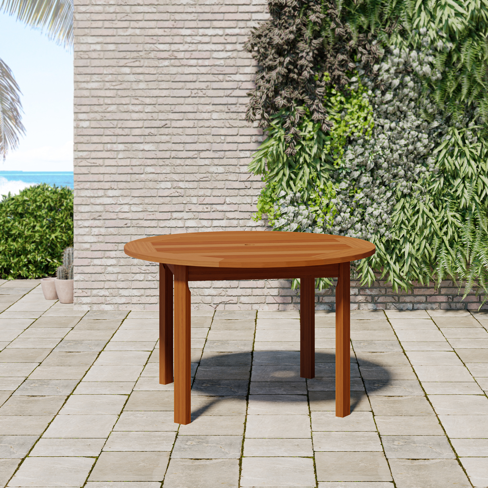 Amazonia Talon 5-Piece Outdoor Dining Set | Eucalyptus | White Chairs