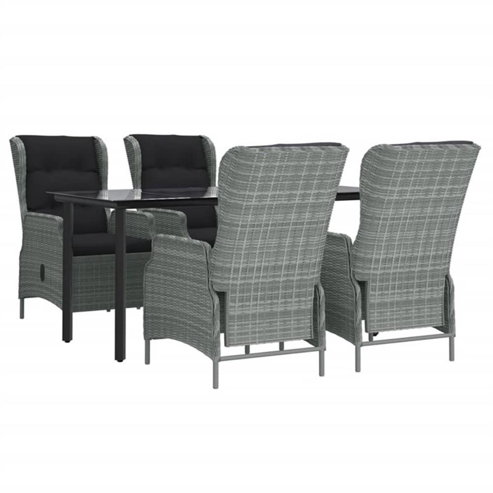 Bowery Hill Contemporary Garden Dining Set in Light Gray/Black
