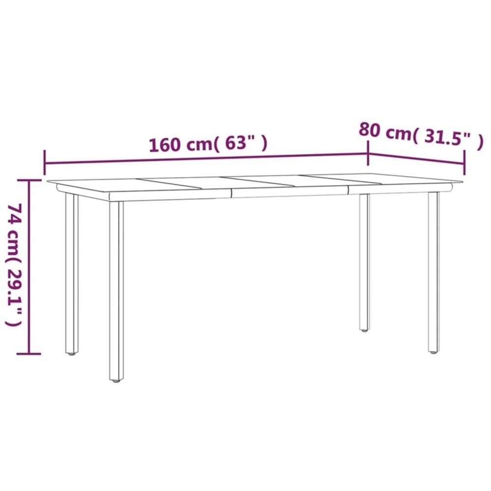 Bowery Hill Contemporary Garden Dining Set in Light Gray/Black
