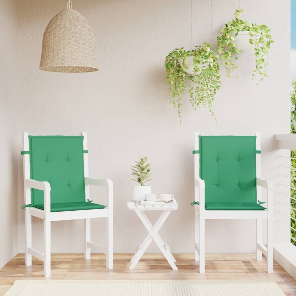 Garden Lowback Chair Cushions 2 pcs Green 39.4″x19.7″x1.2″ Oxford Fabric