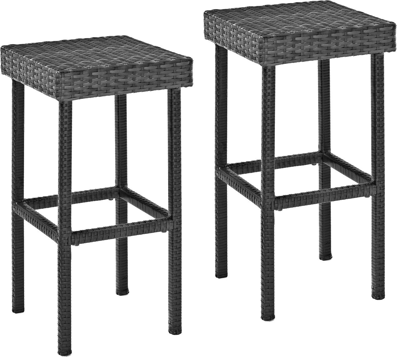 Crosley Furniture Palm Harbor Outdoor Wicker 29-inch Bar Height Stools – Grey